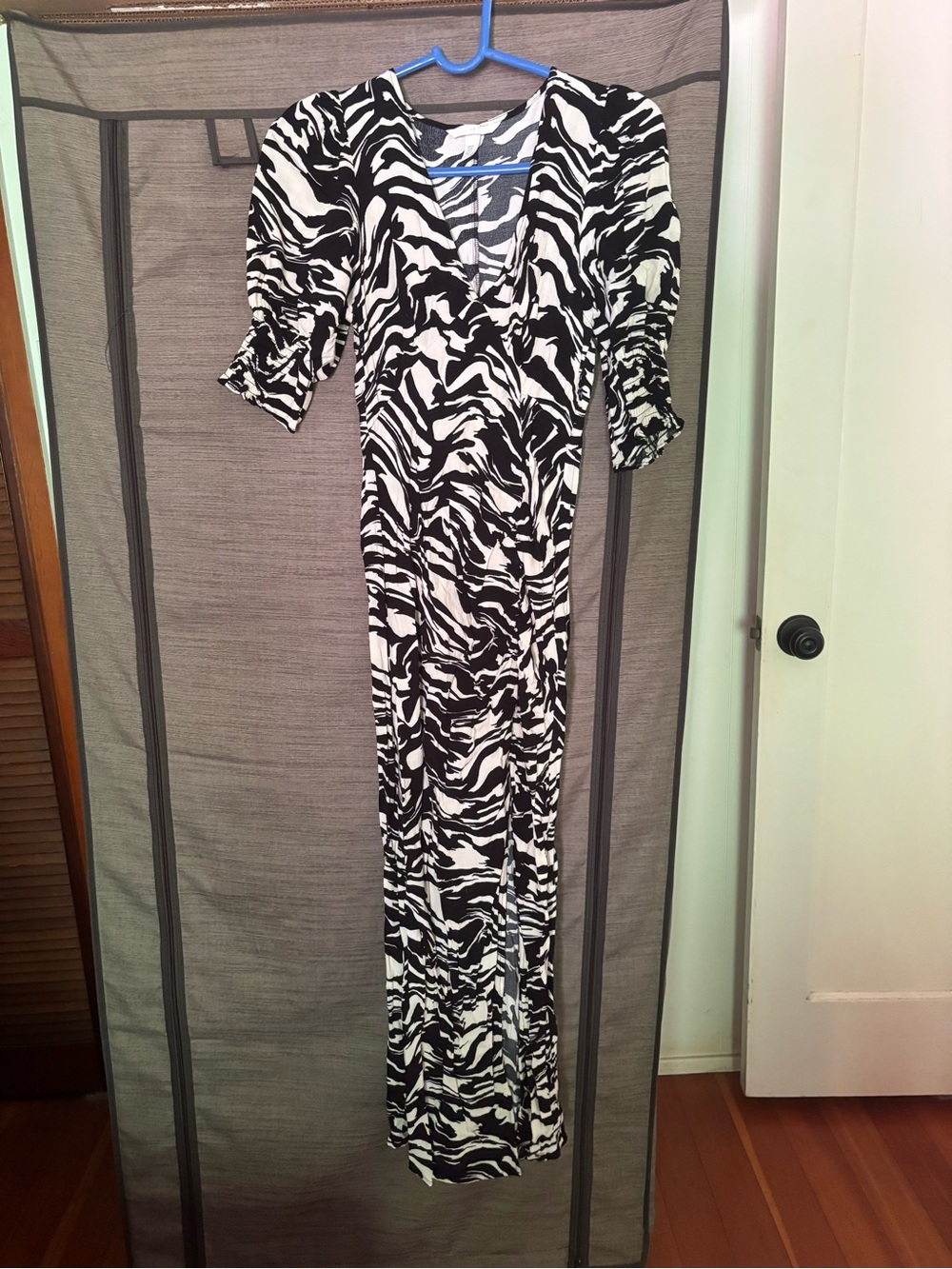 H&M Black and White Zebra Print Long Dress